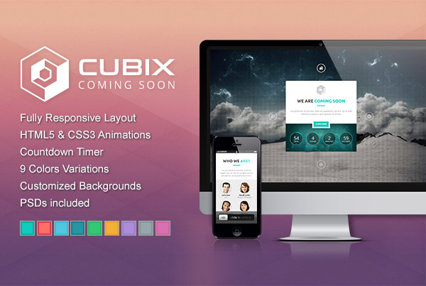 Cubix – 3D Coming Soon Template