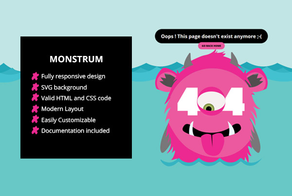 Monstrum – A Responsive 404 Page